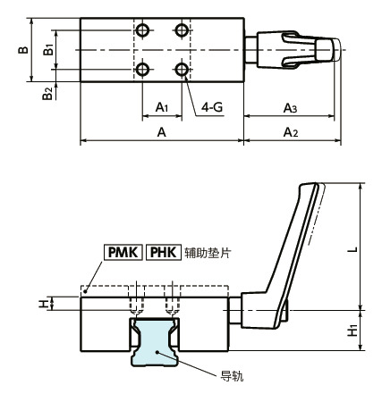 HK导轨库浪霸 - 手动型寸法図