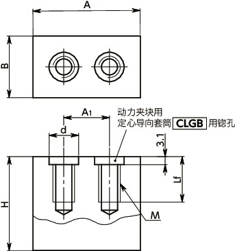 CLJA动力夹块用夹爪寸法図